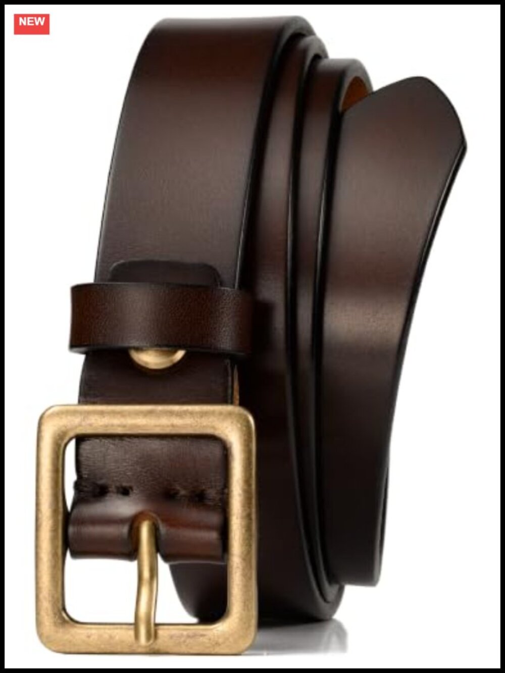 Women's Casual Belt 100% Italian Full Grain Real Leather, Vintage Buckle